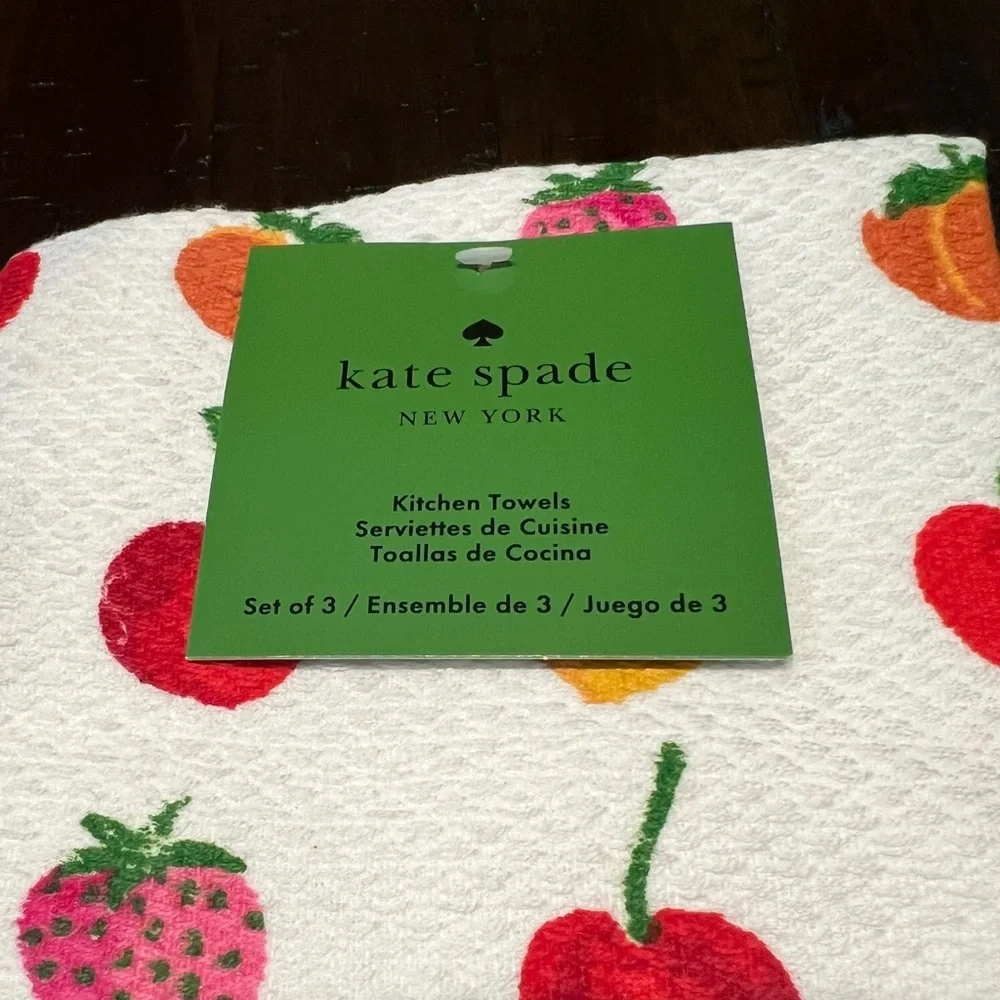 Kate Spade New York Assortment of fFruits Colorful Kitchen Towels Set of 3